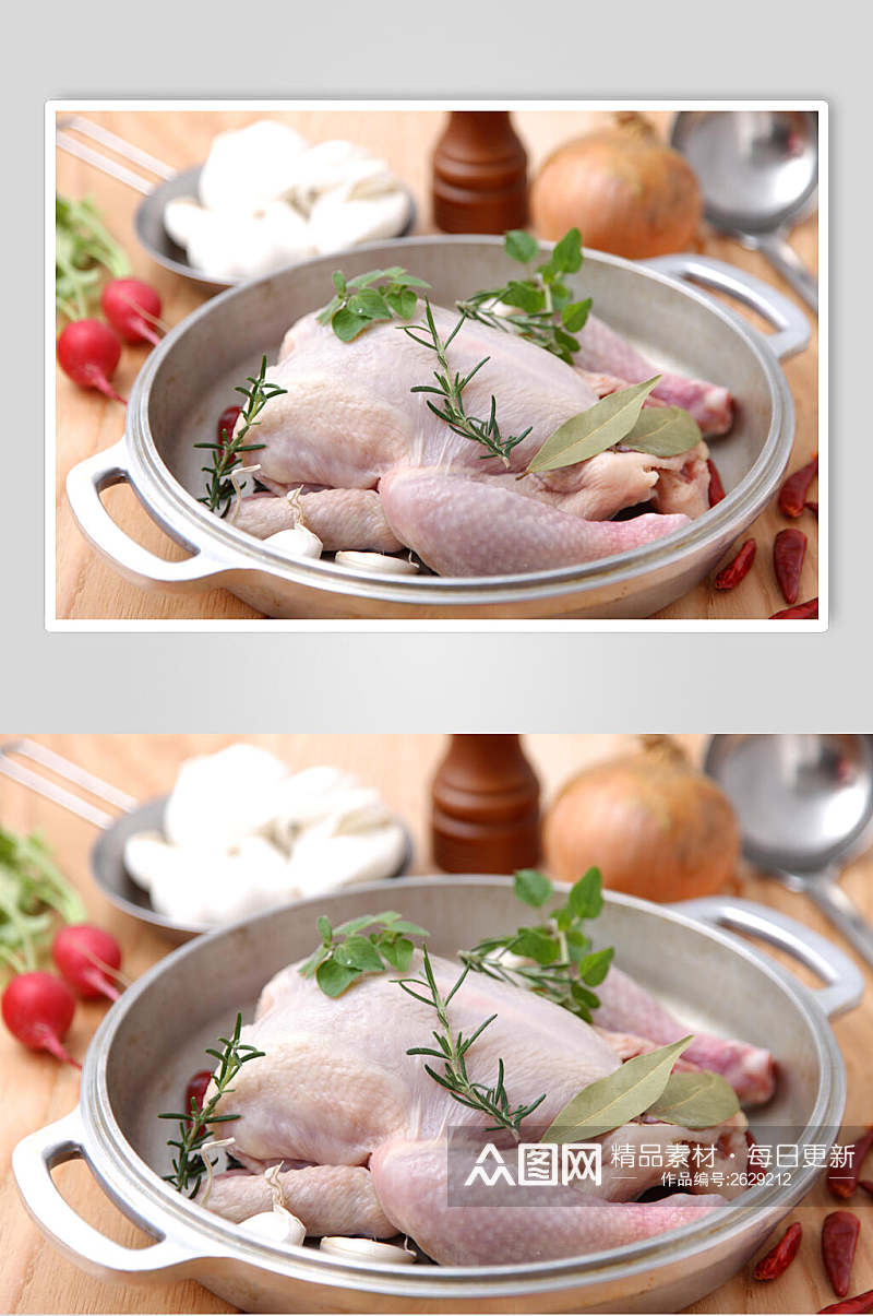 鲜香干锅鸡肉鸡腿摄影图素材