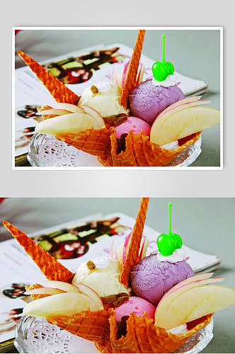 哈根达斯三色餐饮食物图片