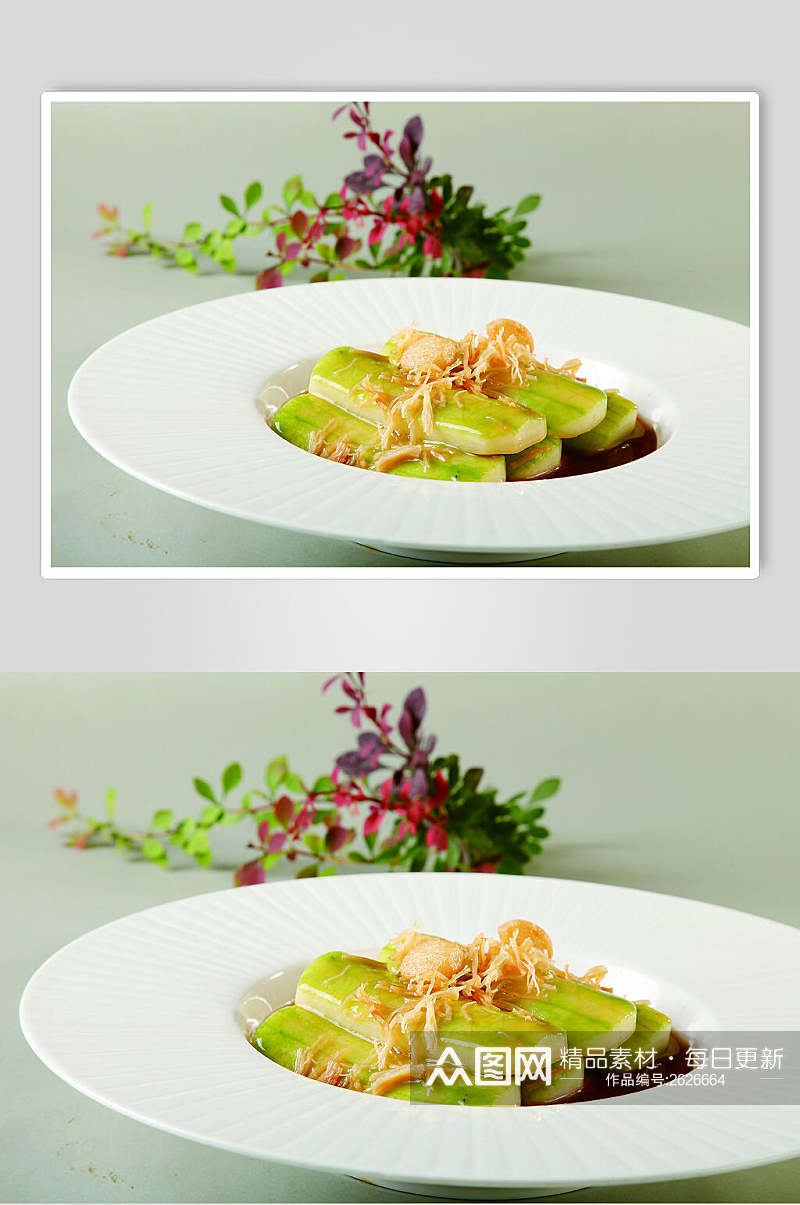 瑶柱扒节瓜餐饮食物图片素材
