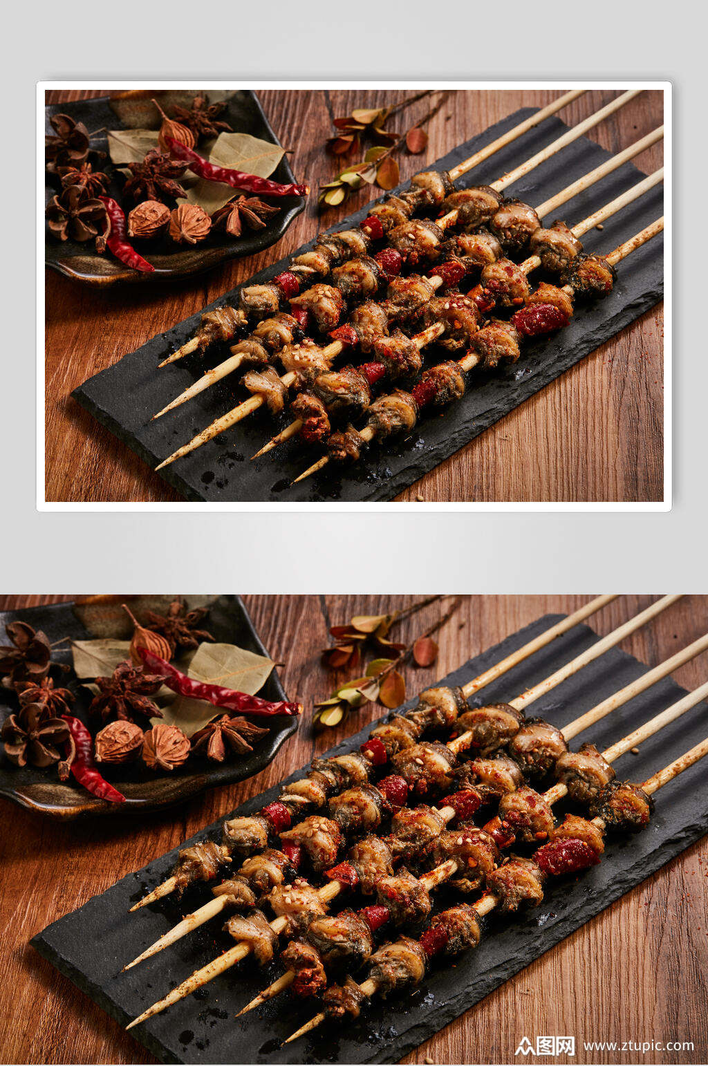 烤螺肉食物高清图片