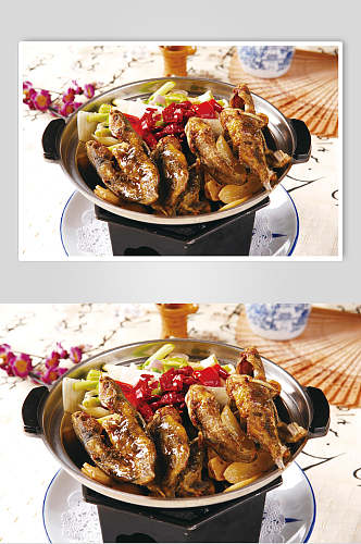 干锅小黄鱼食物摄影图片
