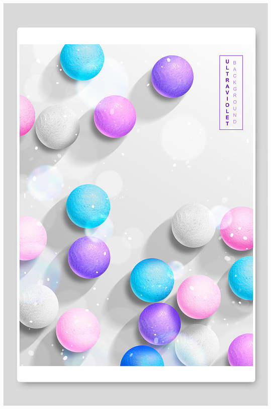 清新紫色梦幻气球背景素材-众图网