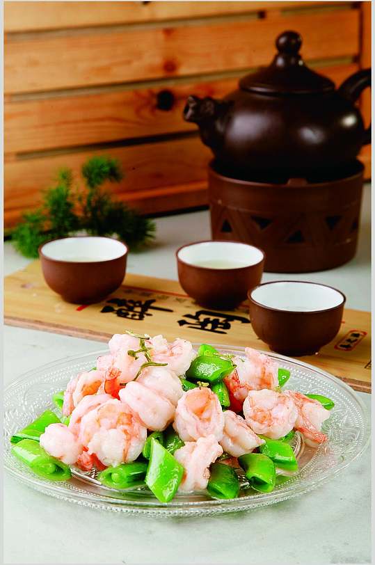 翡翠虾仁餐饮食品图片