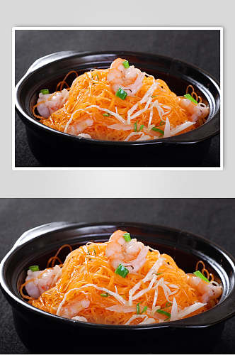 干捞粉丝虾餐饮摄影图片