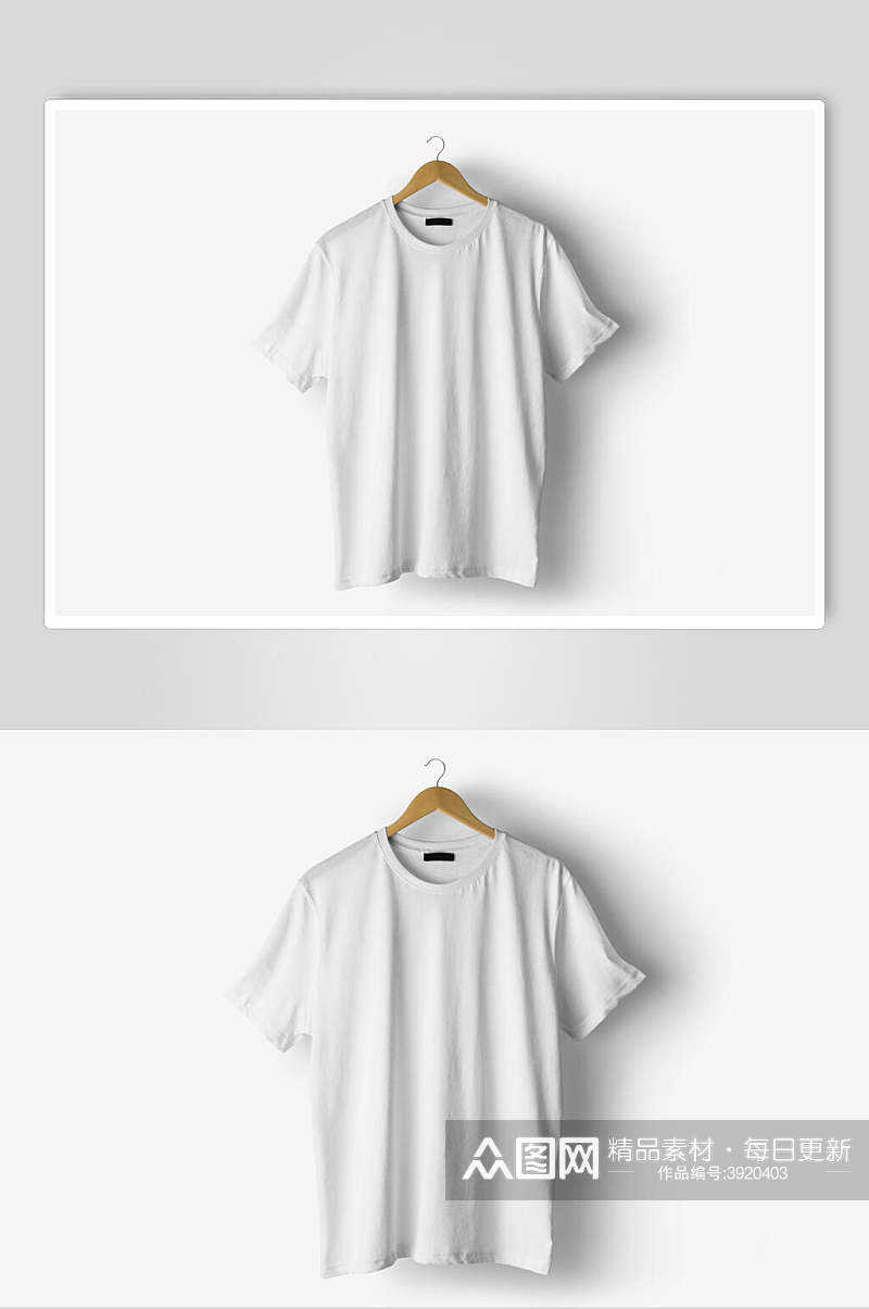 纯白色T恤文创衣服样机素材