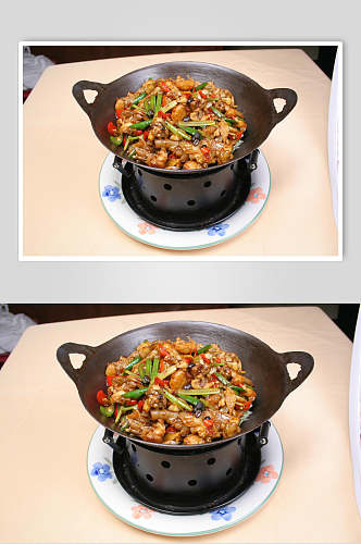 干锅牛蛙食物图片