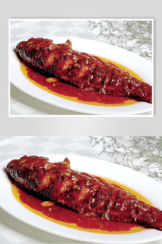 红烧大鲤鱼餐饮摄影图片