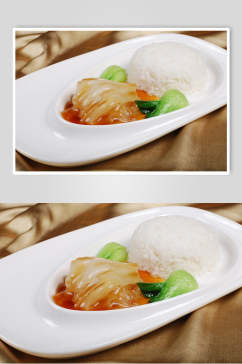 鱼翅捞饭食物摄影图片