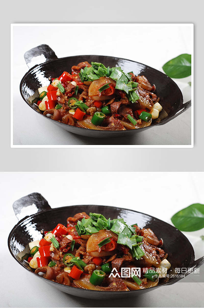 青椒干锅带皮牛肉食物图片素材