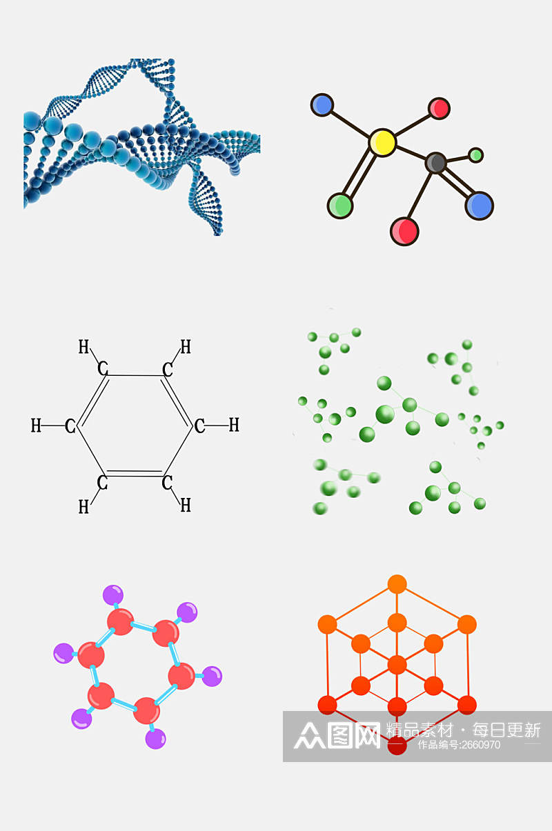 生物基因医疗化学分子免抠素材素材