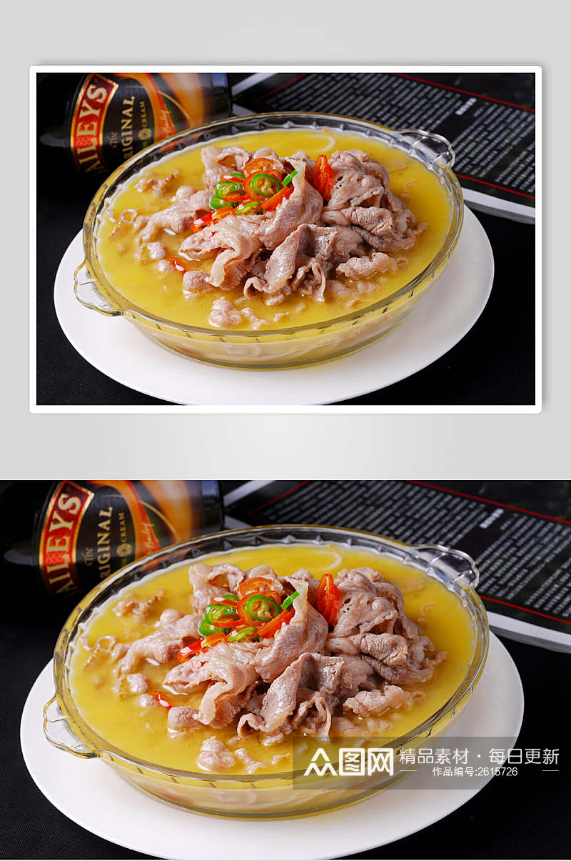 中式菜品泰式嫩肥牛食物高清图片素材
