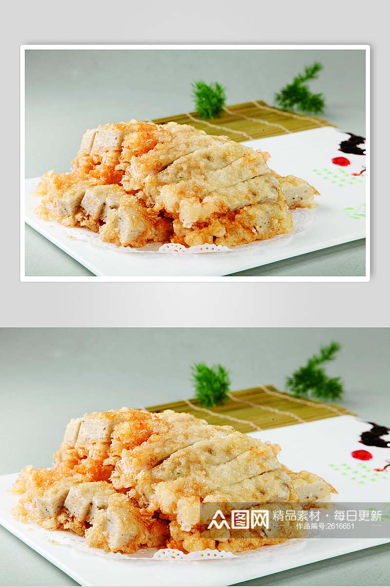 传统锅贴豆腐食物摄影图片素材