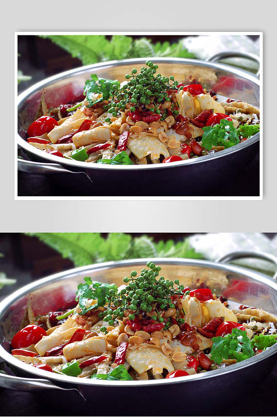 干锅黄喉食物图片