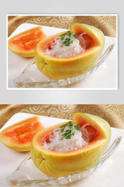 健康美味木瓜炖官燕餐饮食物图片