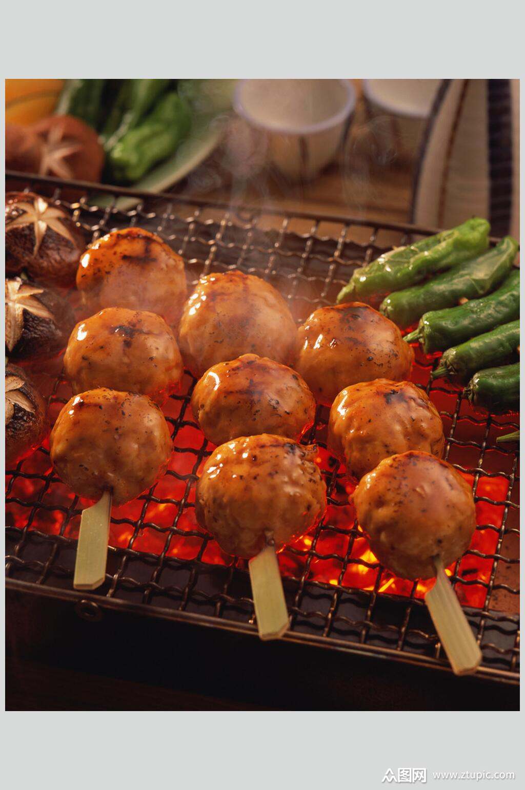 烤牛肉丸食物摄影图片素材