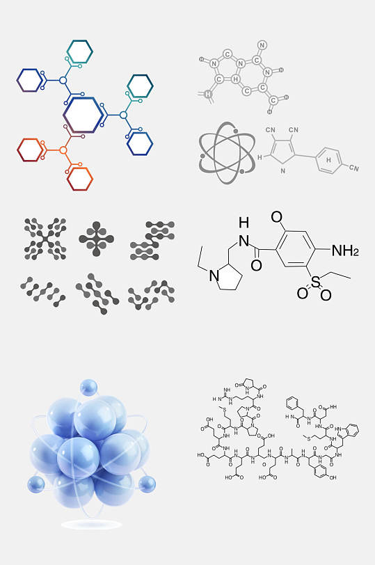 生物基因医疗化学分子免抠素材