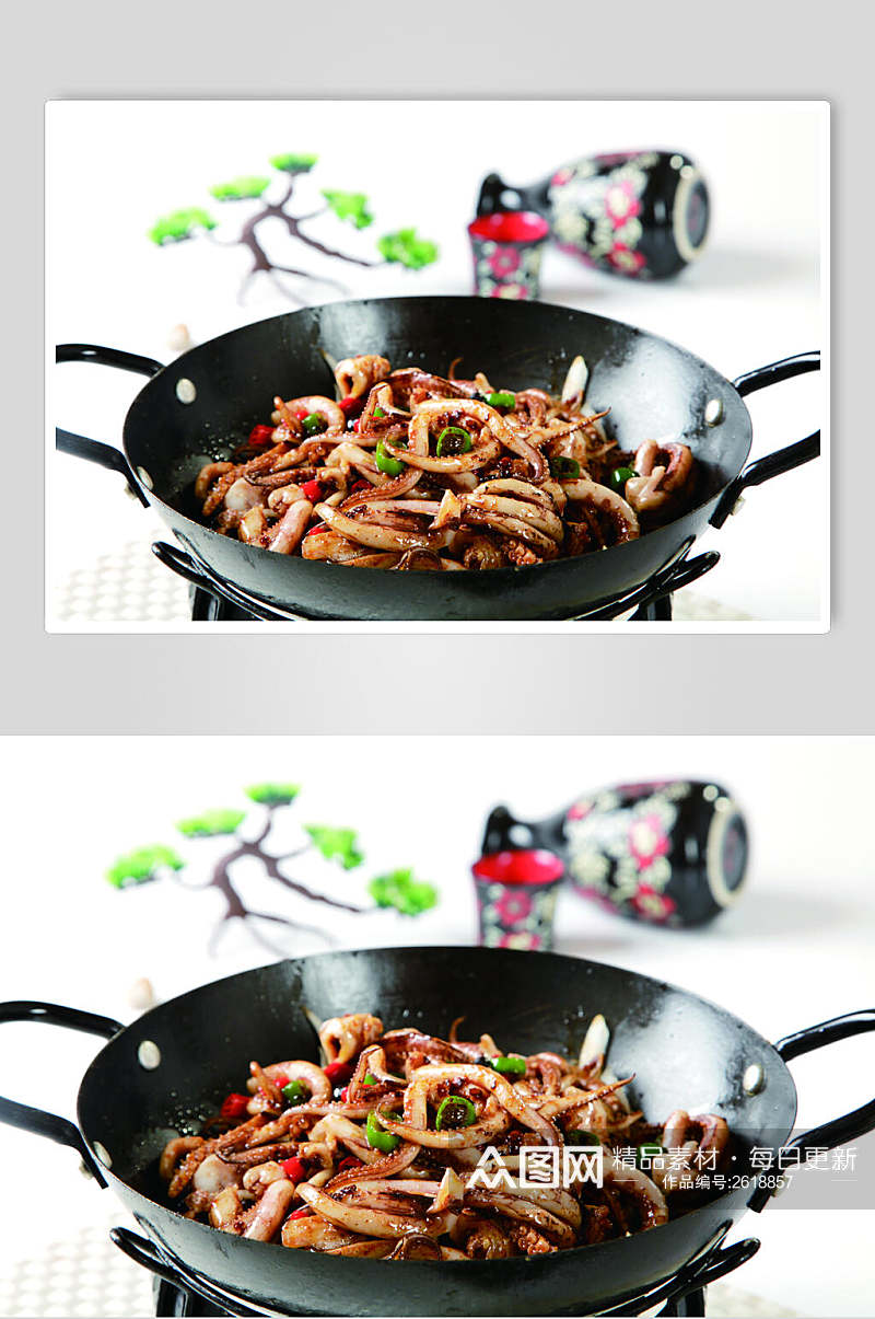 干锅鱿鱼须食物摄影图片素材