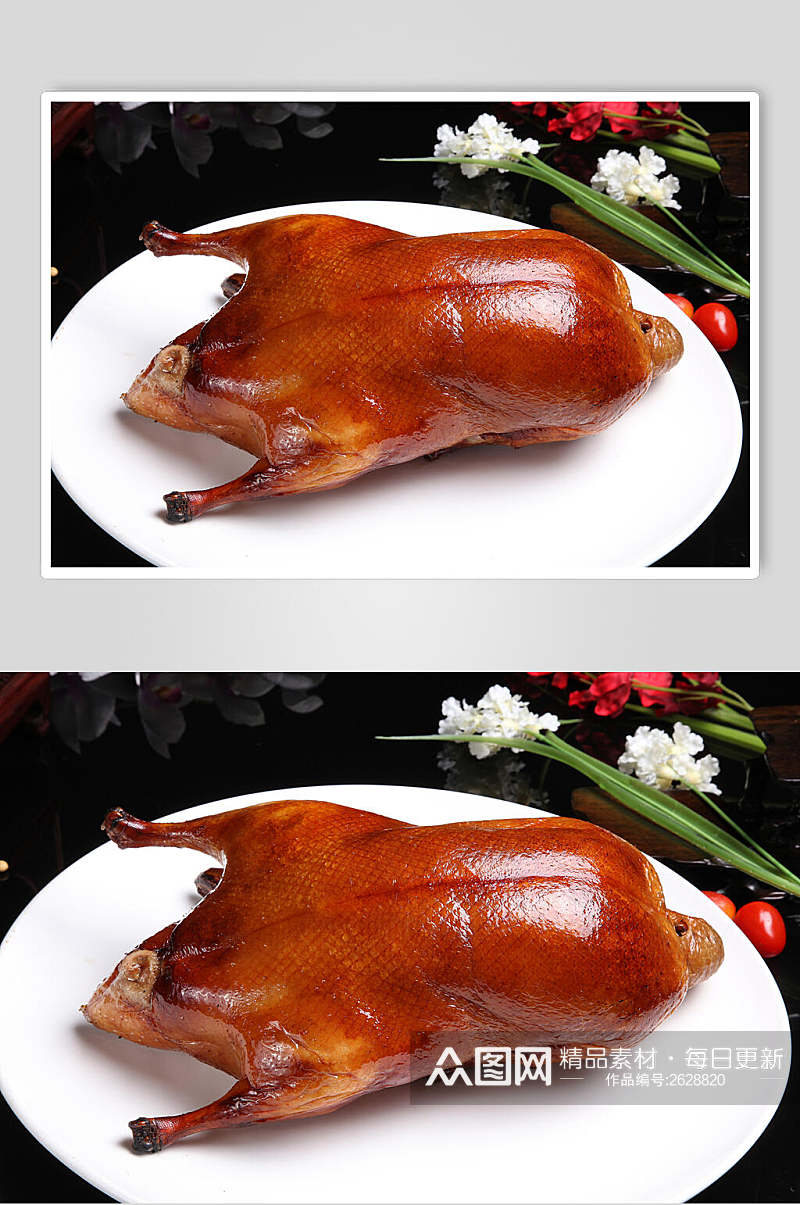 鲜香烤鸭卤菜冷拼食品摄影图片素材
