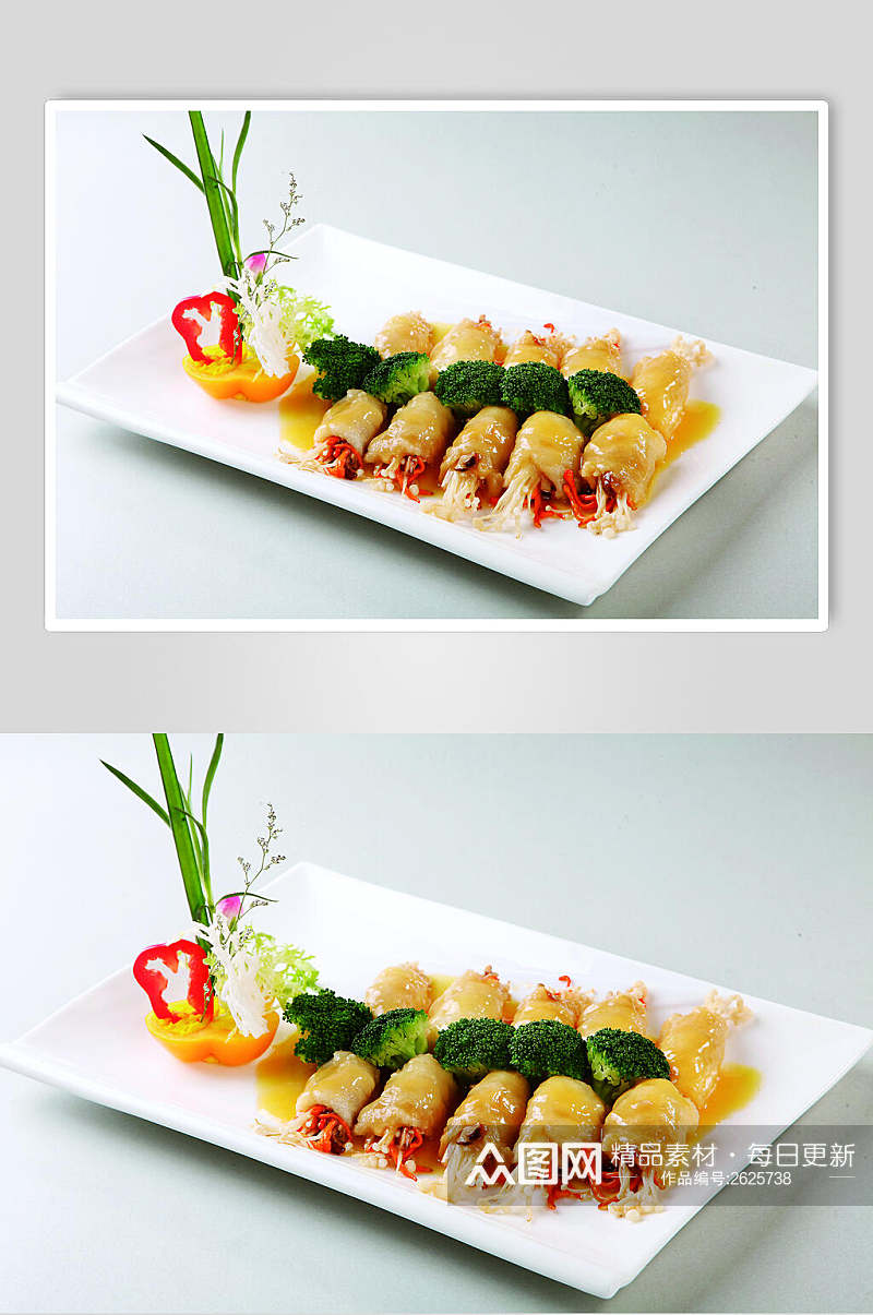 金菇渔家手卷餐饮食物图片素材