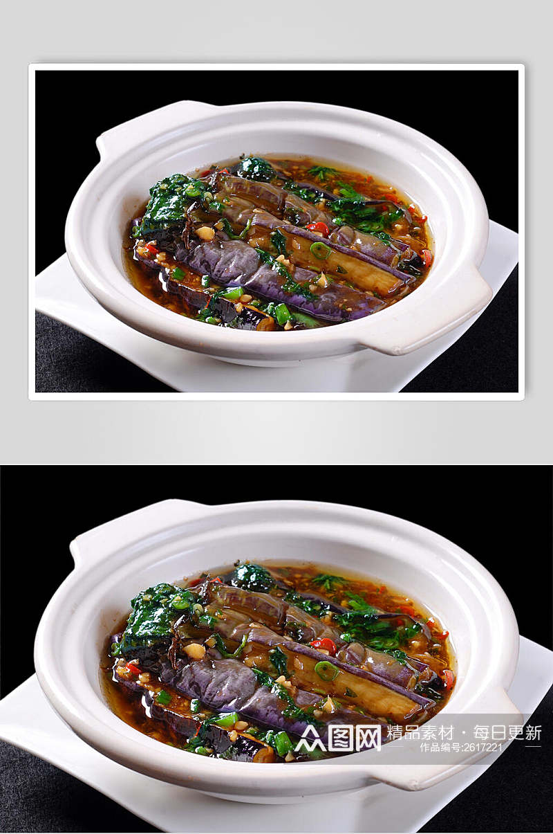 热菜风味茄子食物高清图片素材