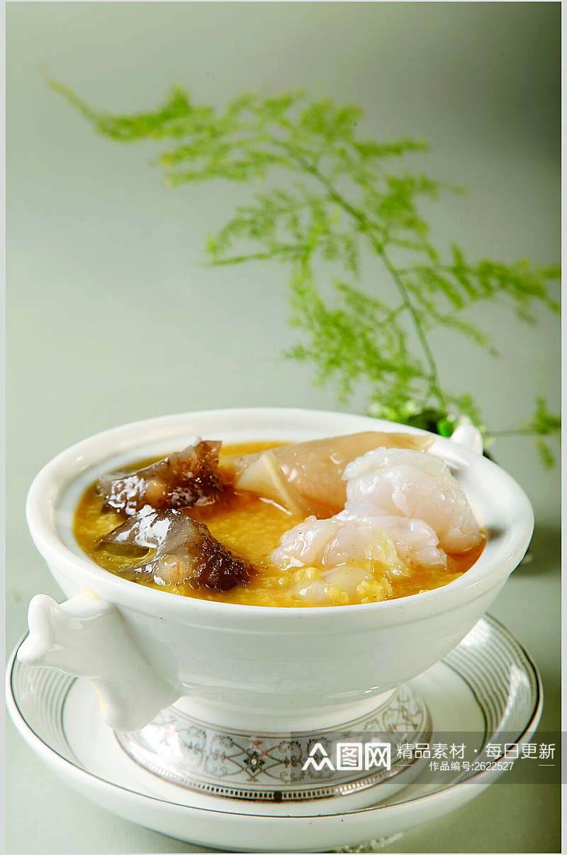 小米粥浸海三宝食品摄影图片素材