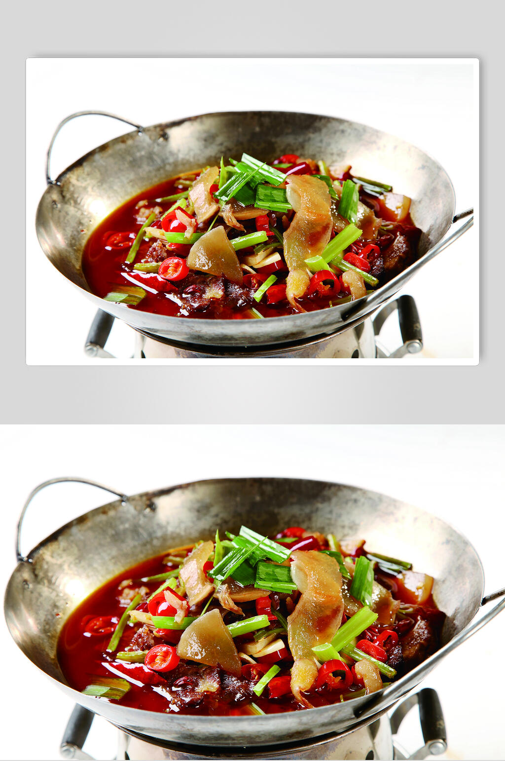 特色干锅带皮牛肉食物摄影图片素材