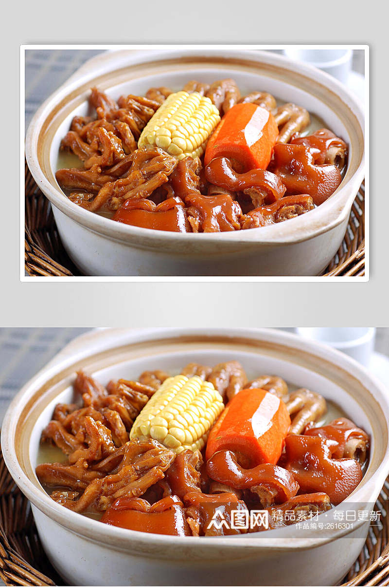 砂锅玉米炖三爪食物图片素材