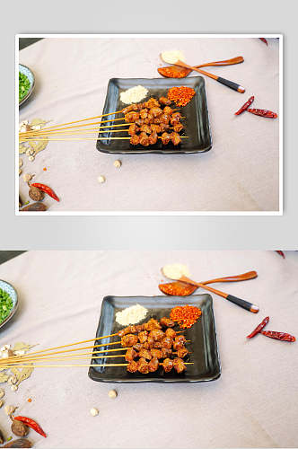 招牌串串香烤肉串食物高清图片