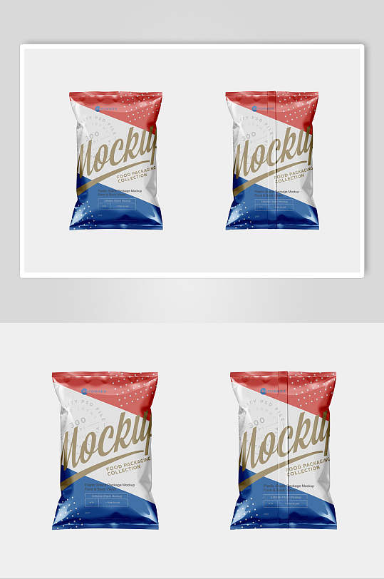 红蓝巧克力棒塑料包装袋样机-众图网