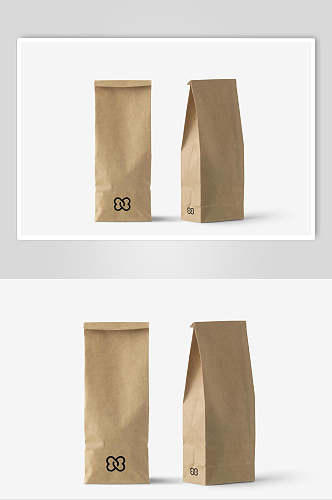 纸黄色纸袋简约文创产品包装样机