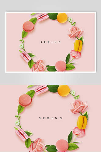 粉色春季花卉花店贺卡海报素材