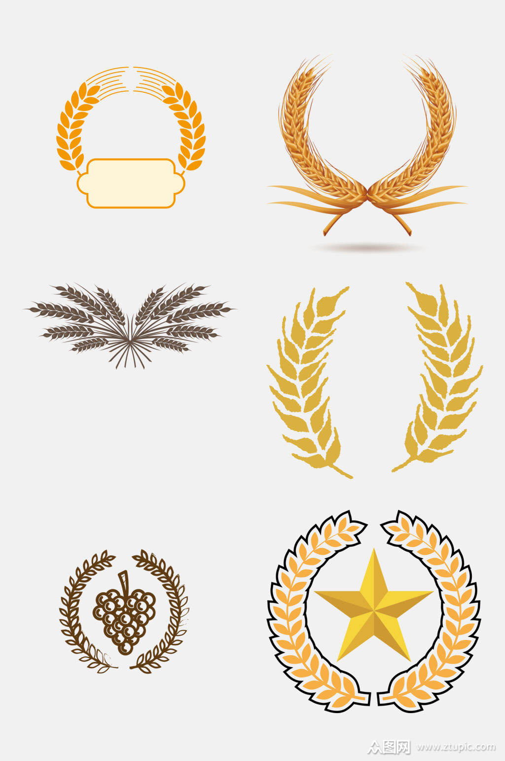 精美高端麦穗边框免抠素材