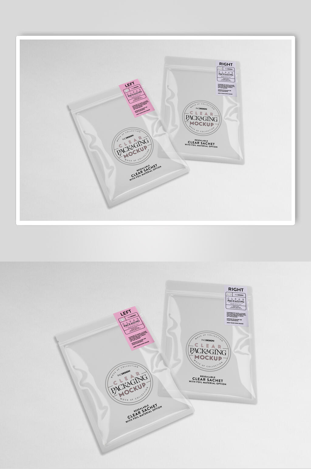 简约白色巧克力棒塑料包装袋样机素材