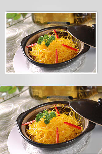 中式菜品粉丝煲餐饮食品图片