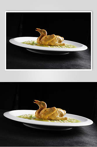 珍珠乳鸽食物摄影图片