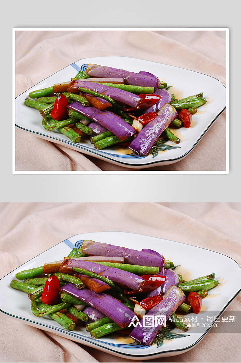 豆角烧茄子食物高清图片素材