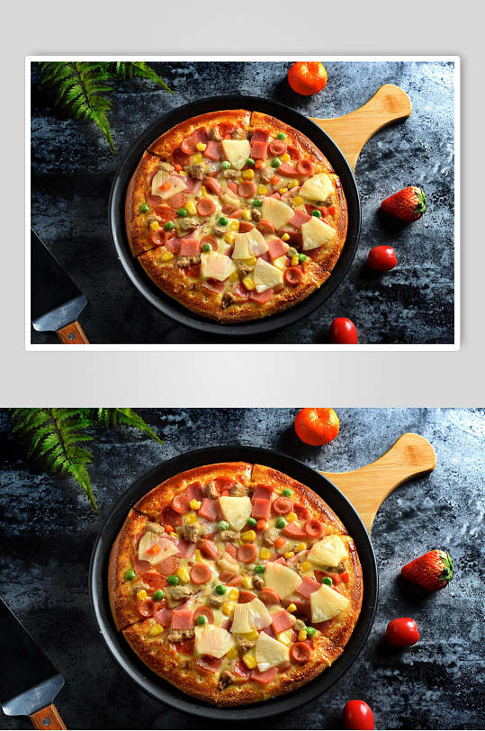 美味芝士披萨餐饮食物高清图片