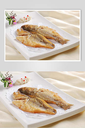 香煎咸鱼食物摄影图片