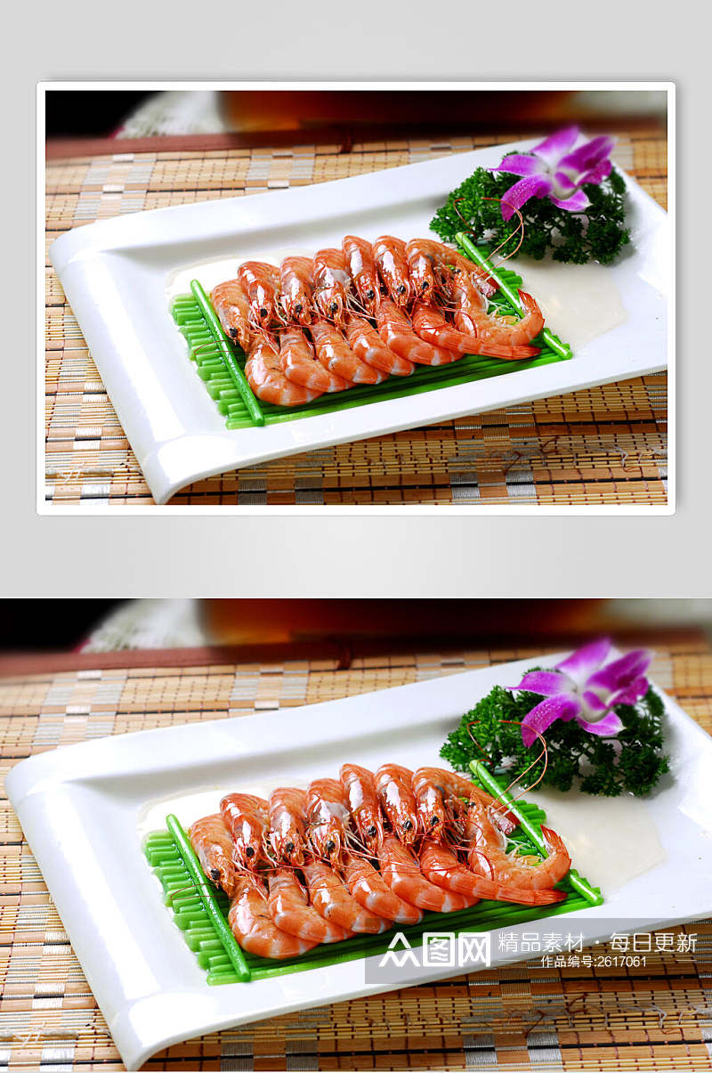 盐水基尾虾食物高清图片素材