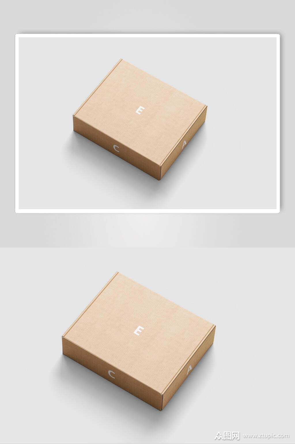 众图网独家提供纸质长方形瓦楞纸飞机盒贴图样机素材免