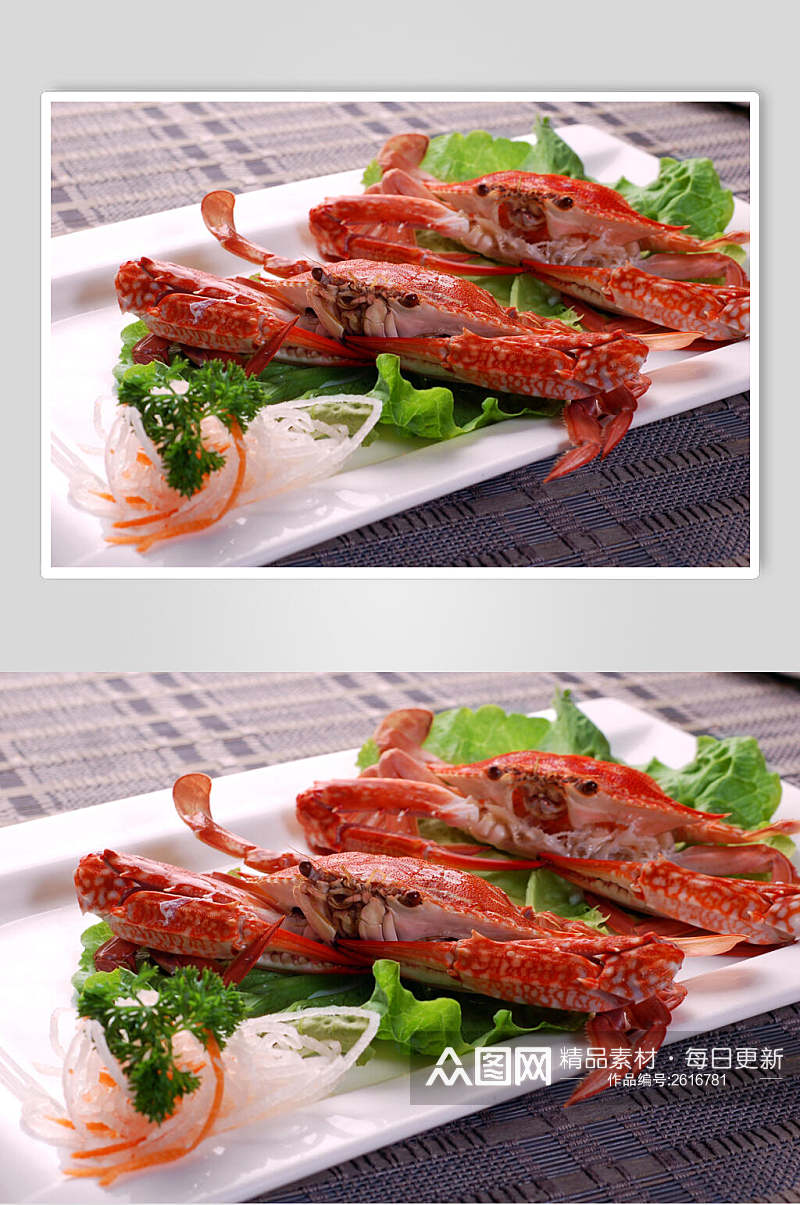 新鲜兰花蟹餐饮摄影图片素材