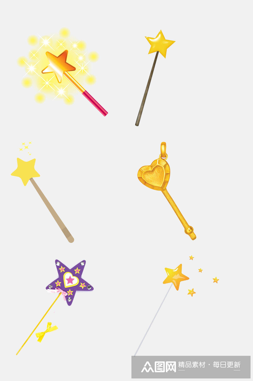 简洁魔法棒仙女棒卡通免抠素材