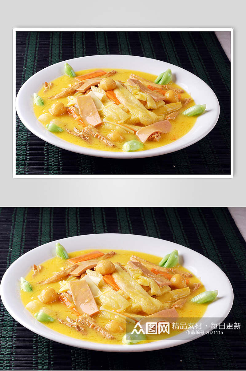 三鲜烩竹荪食物摄影图片素材