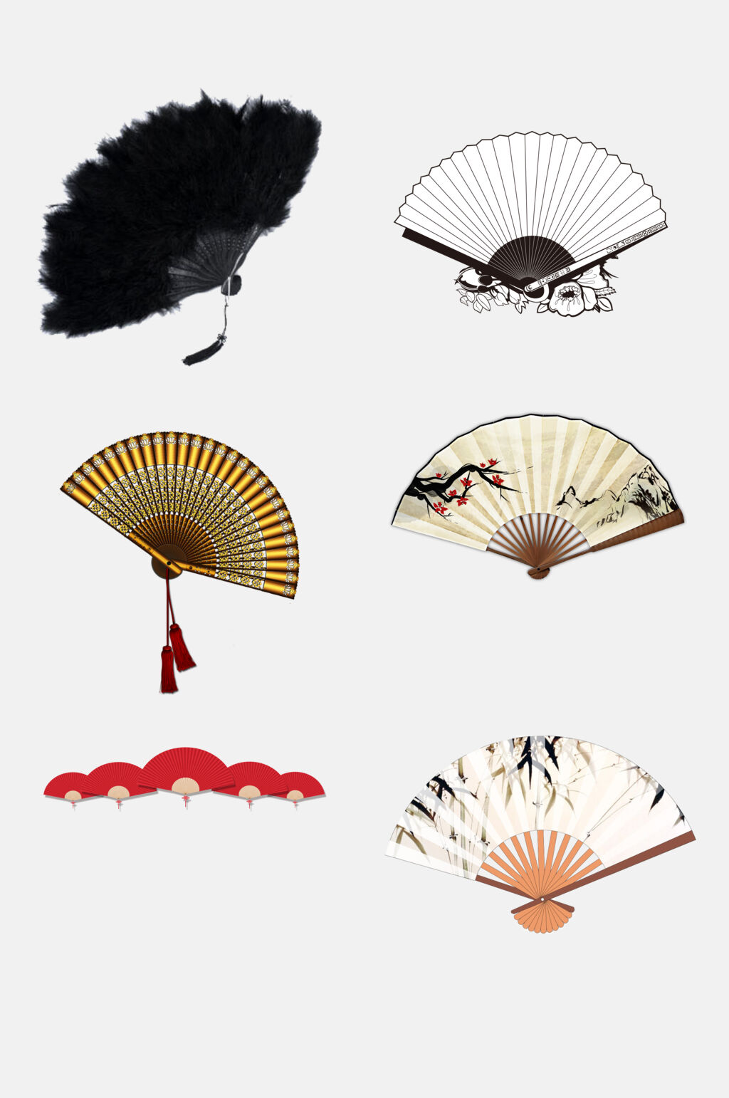 扇子素材古风,扇子素材手绘,扇子图片素材_文秘苑图库
