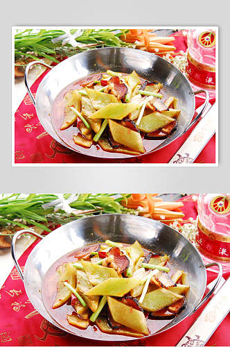 香辣美味干锅莴笋片食物高清图片