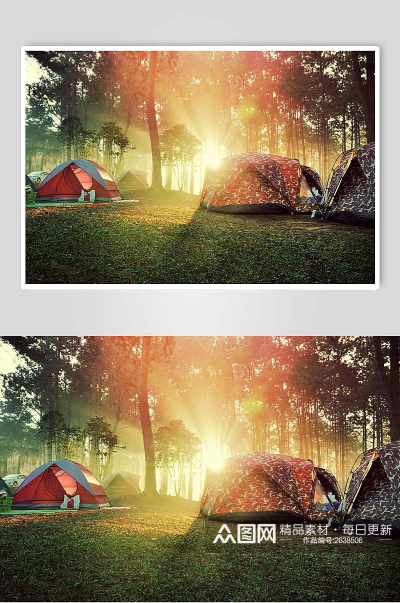森系户外露营帐篷图片素材