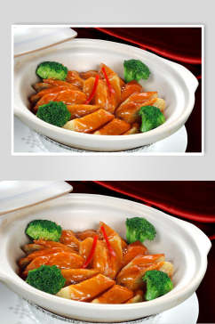 鲍汁芋香茄盒餐饮食品图片
