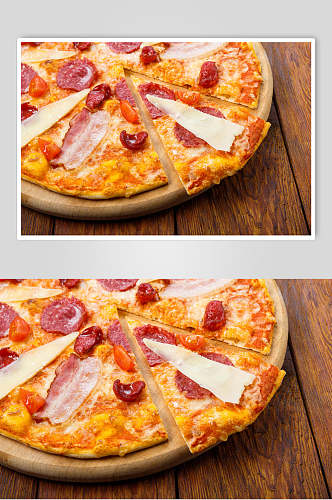 美味健康火腿披萨高清图片
