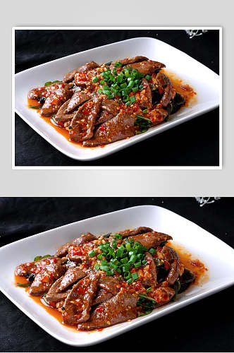 小炒焗牛肝食品摄影图片