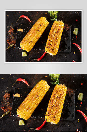 玉米烤素串餐饮食品图片